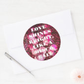 Sticker Rond Chic Bold Parties scintillant rose Rétro Boules Di (Enveloppe)
