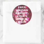 Sticker Rond Chic Bold Parties scintillant rose Rétro Boules Di (Sac)