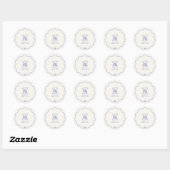 Sticker Rond Chic Bonjour bebe baby shower (Feuille)