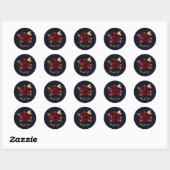 Sticker Rond Chic bordeaux et marine or merci (Feuille)