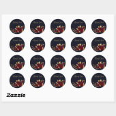 Sticker Rond Chic bordeaux et marine or merci (Feuille)