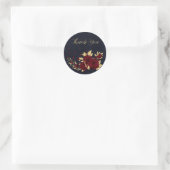 Sticker Rond Chic bordeaux et marine or merci (Sac)