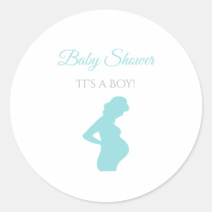 Sticker Rond Chic Boy Baby shower Femme Enceinte Bump bébé