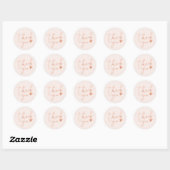 Sticker Rond Chic Calligraphie Rose or Foil Blush Merci (Feuille)