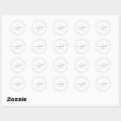 Sticker Rond Chic Calligraphy Nom de famille Adresse de retour (Feuille)