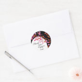 Sticker Rond Chic cerise en fleurs Sakura noir blanc anniversai (Enveloppe)