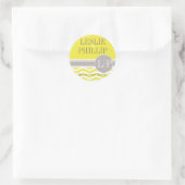 Sticker Rond Chic Chevron Monogramme | jaune (Sac)