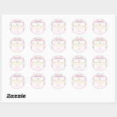 Sticker Rond Chic Cute Pink Bow Party Favoriser (Feuille)