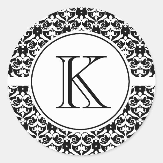 Sticker Rond Chic Damask (Devant)