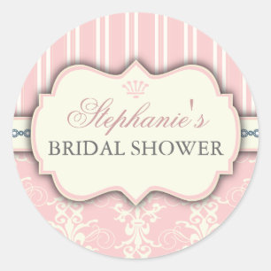 Sticker Rond Chic Damask Vintage Fête des mariées Favoriser Sti