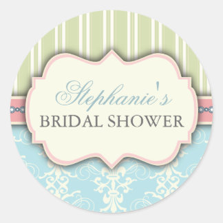 Sticker Rond Chic Damask Vintage Fête des mariées Favoriser Sti