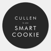 Sticker Rond Chic Dark Black One Smart Cookie Graduation Favori (Devant)