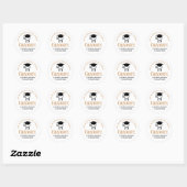 Sticker Rond Chic Dental School Custom Dentist Gradust Party (Feuille)