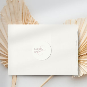 Sticker Rond Chic Dusty Rose tendance et Mariage ivoire