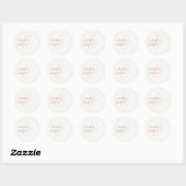Sticker Rond Chic Dusty Rose tendance et Mariage ivoire (Feuille)