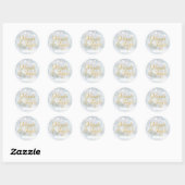 Sticker Rond Chic écriture dorée Mingle Jingle Noël Fêtes (Feuille)