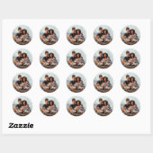 Sticker Rond Chic Écriture Moderne & Remerciements de Réception (Feuille)