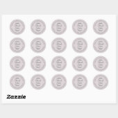 Sticker Rond Chic écriture rustique pastel violet Mariage Merci (Feuille)