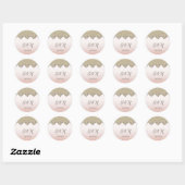 Sticker Rond Chic Élégant Damas (Feuille)