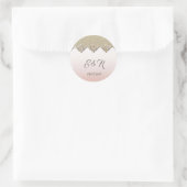 Sticker Rond Chic Élégant Damas (Sac)