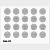 STICKER ROND CHIC ELEGANT FAUX SILVER TILVER TEXTE ENTREPRISE (Feuille)