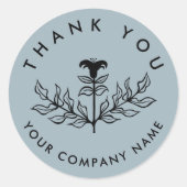 Sticker Rond Chic Elegant Lily ORDER MERCI PERSONNALISÉ (Devant)