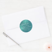 Sticker Rond Chic Elegant Turquoise Bleu Parkly Parties scintil (Enveloppe)