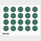 Sticker Rond Chic Emerald Green Bachelorette Party Personalized (Feuille)