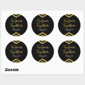 Sticker Rond Chic Faux Gold Chevron 10e anniversaire fête (Feuille)