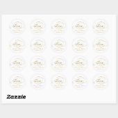 Sticker Rond Chic Faux Gold Foil Wedding Favor Modèle (Feuille)