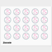 Sticker Rond Chic Fille Glam rose Parties scintillant bleu clai (Feuille)