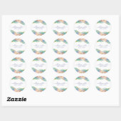 Sticker Rond Chic Fire Opal Rainbow Gemstone Business (Feuille)