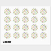 Sticker Rond Chic Floral Décontracté (Feuille)