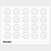Sticker Rond Chic Future M. Mme Mariage Adresse de retour (Feuille)