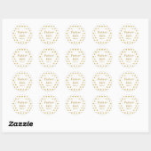 Sticker Rond Chic Future Mme Gold Hearts Mariage blanc (Feuille)