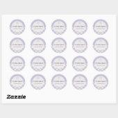 Sticker Rond Chic Gingham Purple Bakery Logo Product Name (Feuille)