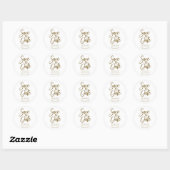 Sticker Rond Chic Gold Calligraphie Mariage Enregistrer La Date (Feuille)
