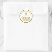 Sticker Rond Chic Gold Médicale School Graduation Party (Sac)