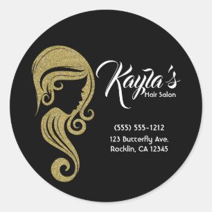 Sticker Rond Chic Gold Parties scintillant Beauté Fille cheveux