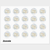 Sticker Rond Chic Gold Script Mingle Jingle Noël (Feuille)