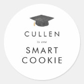 Sticker Rond Chic Grad Casquette One Smart Cookie Graduation Fa (Devant)