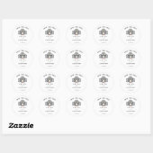 Sticker Rond Chic Grange Enregistrer la date (Feuille)