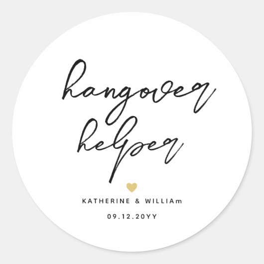 Sticker Rond Chic Hangover Aide Kit de récupération Favoriser (Devant)