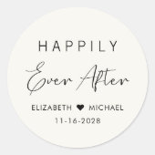 Sticker Rond Chic Happy Jamais Après Cream Mariage (Devant)
