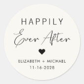 Sticker Rond Chic Happy Jamais Après Cream Mariage (Devant)