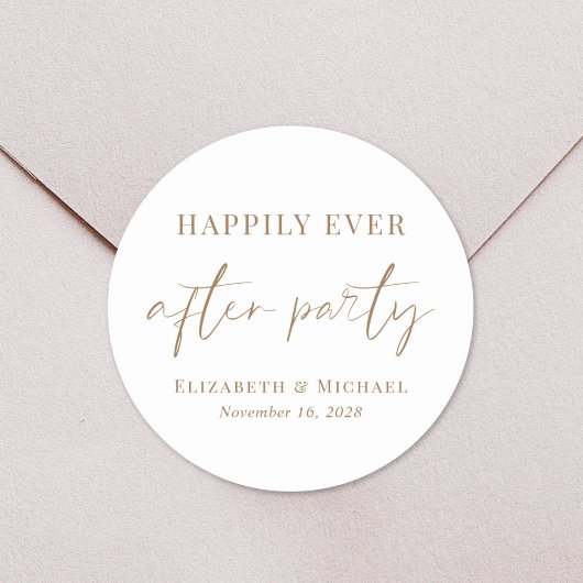 Sticker Rond Chic Heureusement Jamais Après La Réception De Mar