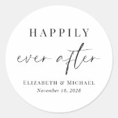 Sticker Rond Chic Heureux Jamais Après Mariage (Devant)