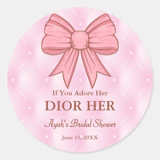 Sticker Rond Chic High End Parfum Thème Pink Party Favoriser (Devant)