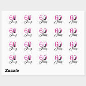 Sticker Rond Chic Hot Pink Parties scintillant 60 Sassy 60e ann (Feuille)