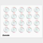 Sticker Rond Chic Jardin Floral Peony Mariage Merci (Feuille)